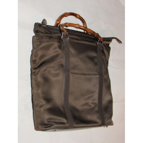 Gucci Burgundy Brown Top Handle Tote Shopper Canvas and Leather - Picture 7 of 12